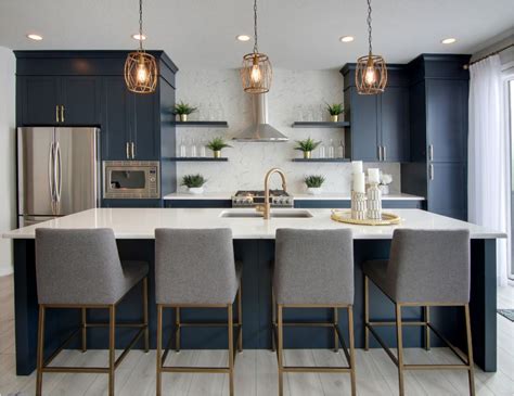 blue kitchen cabinets stainless steel appliances|white kitchen cabinets blue backsplash.